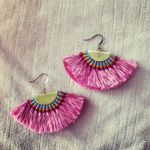 Fan Earrings Pink